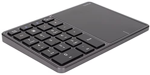 MENDUNER Kabelloser 2-in-1-Nummernblock mit Touchpad, 22-Tasten-Ziffernblock, Dual-Modus-Bluetooth 4.2 und .4G, USB-Typ-C-Aufladung, 500-mAh-, Kompatibel mit Mac (Eisengrau)