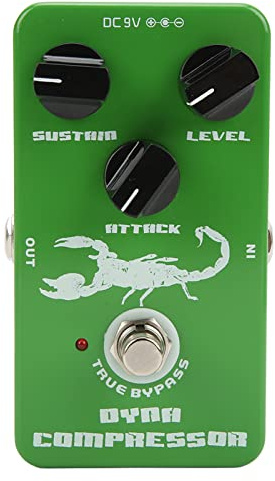 Stylebest Dynamisk Kompressorpedal med True Bypass för Lågt Brus för Elgitarrspelare Metallfinish 9V Strömingång
