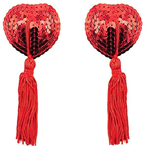 Sexy Breast Pasties Bra Self Adhesive Silicone Nipple Cover Stickers Reusable Bra Sequins Heart with Tassel for Couples Role Play Costume Game Party Accessory | Silicone Self Adhesive Reusable Bra for Couples Role Play Costume Game Party Accessory