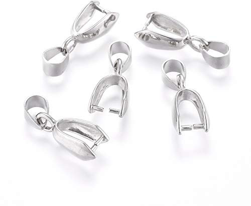 5 Stück Platin-Clip-Verschlüsse 15 x 8 mm Messing Eispickel Pinch-Bails Halskette Verschlüsse für Anhänger Halskette Schmuck DIY Handwerk