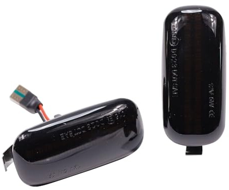 Hacreyatu LED Luz de señalización de flujo lateral Luz indicadora de giro para A-udi A3 S3 8P A4 S4 RS4 B6 B7 B8 A6 S6 RS6 C5 C7 (Negro)