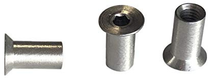 M8 x 16 mm Hülsenmuttern mit Senkkopf und Innensechskant - 12 St. Edelstahl