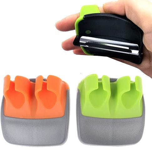 2 Pcs Hand Vegetable Peeler Palm Peeler Rubber Finger Grips,Silicone Finger Grips Kitchen Gadget,Comfortable to Peel Pumpkin,Carrot,Cucumber,Potato and More