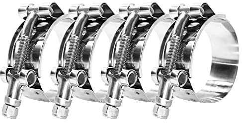BOTTEN 4 Pack 1 T-Bolt Hose Clamp, Clamp Range 32-37mm for 1 Hose ID, Hose Clamps Stainless Steel,Hose clamp Heavy Duty,Radiator Hose Clamps