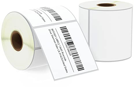 BETCKEY - 76mm x 76mm(3 in x 3 in) Perforées Étiquettes Thermiques Polyvalentes et Carrées de Grande Taille Compatible avec les imprimantes Zebra et autres [2 Rouleaux/1000 Étiquettes]