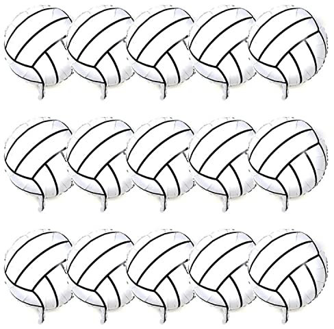 15 palloncini da pallavolo da 45,7 cm, in Mylar, palloncini in alluminio per feste di compleanno, sport, decorazioni per feste di compleanno, feste di compleanno
