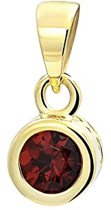 NKlaus Pendentif 5,7mm rond avec grenat véritable 333 or jaune 8 carats pour dames 9972