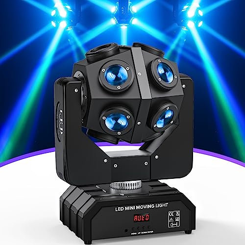 UKing 150W Moving Head, RGBW LED Beam Bühnenlicht Licht Partylicht Scheinwerfer, dmx Stroboskoplicht mit Sound Aktivited für Weihnachten DJ Bar Disco Club