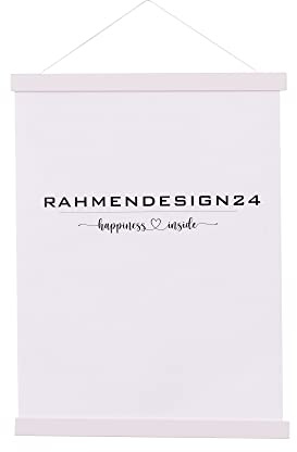 Rahmendesign24 Magnetische Posterschiene 31cm A3 Weiß (matt) Posterleiste Posterrahmen Posterhänger Holz