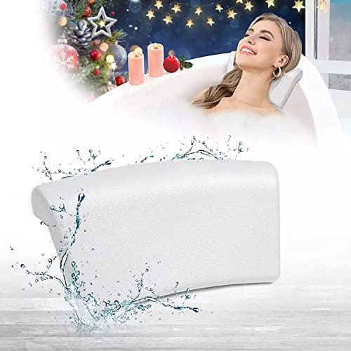 Lonkenn Almohada de Baño, Reposacabezas Bañera con Ventosas, Waterproof Bath Headrest Bathtub SPA Pillow, Reposacabezas Ergonómico y Respaldo, para Todas Las Bañeras, SPA en Casa Bañera de Hidromasaje