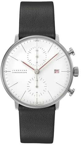 JUNGHANS max Bill Chronoscope Bauhaus Herrenuhr 27/4303.02