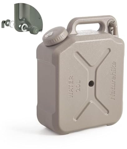 Naturehike Camping Wasserbehälter, 3,17/5,28 Gallonen Tragbarer Wasserbehälter mit Zapfen, Wassertank, Tragbarer Notfall-Wasserspeicher, Camp Wasserkrug für Camping, Wandern (Khaki, 5,28Gallon)