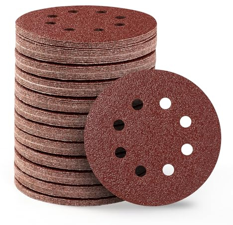 S SATC Sanding Discs 40 Grit 110Pcs Orbital Sander Discs 125mm Hook and Loop Round Orbital Sander Pads for Sanding