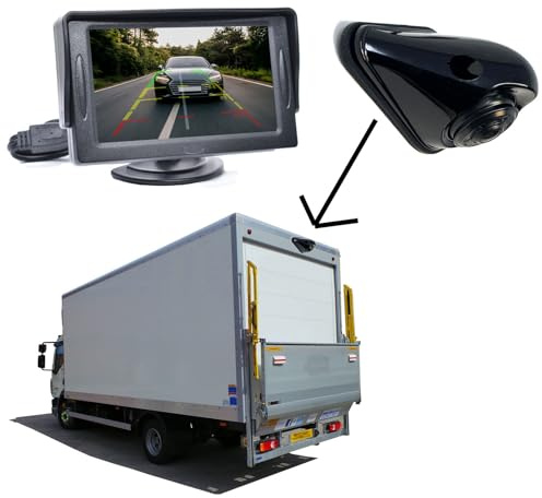 Dolphin Automotive Rearview Van Lorry Parking Reversing Camera Inc Guidelines Shark Fin Design (Camera With 4.3 Monitor)