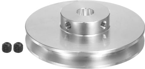 sourcing map V-Typ-Riemenscheibe, 8 mm Bohrung, 58 mm Außendurchmesser, Einzelrille, Aluminiumlegierung, für 3–5 mm PU-Rundriemen-Motorwellen-Bohrmaschine