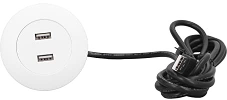 gernie USB-Ladebuchse, Unterputzmontage, Zwei USB-Ladeanschlüsse mit Schaltkreisschutz für den Heimgebrauch, Kompatibel mit Allen Marken von Mobiltelefonsystemen (WHITE)
