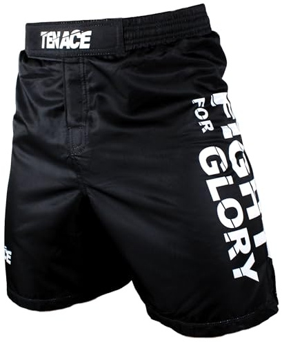 Tenace MMA Shorts für Grappling-Training, BJJ, Boxen, Kampfsport, Schwarz , L