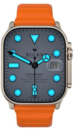 YICEJUAN Reloj inteligente S9 Ultra de 49 mm para hombre, serie 9, resistente al agua, Bluetooth, llamada inalámbrica, pulsera de fitness (naranja)