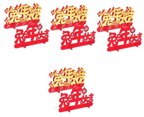 Cabilock 8 Stk Jahr der Hasenverzierung chinesisch bürodeko Hausbedarf Kaninchendekorationen für zu Hause Ornament Wohnkultur Partydekoration für das neue Jahr Silvester-Party-