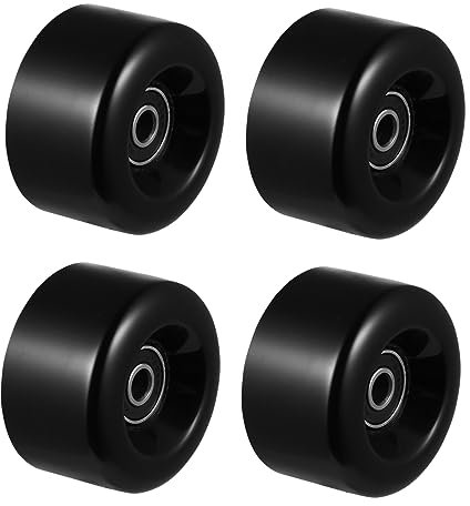 Parliky 4stücke Pu Zweireihig Räder Für Roller Skating Zubehör Mit Lager Rutschfeste Verschleißfeste Und Druckbeständige Rollschuhräder Für Outdoor Skaten Und Asphalt