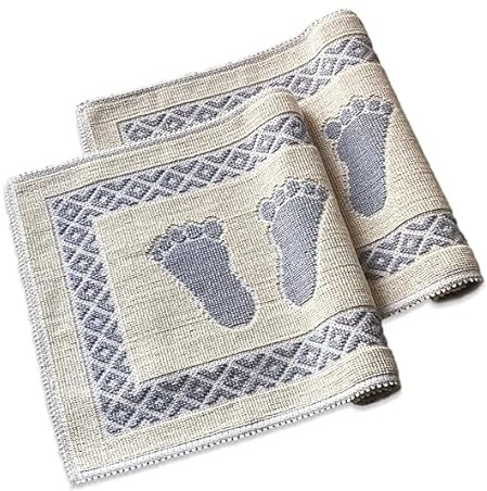 Bonny Home Soffy Creme & Grau 2er Pack Badematte | Natürliche Baumwolle Badteppich | Weiche Bad- und Duschvorleger | Für Bad, Dusche und Toilette Maschinenwaschbar, Schnell Trocknend Badvorleger