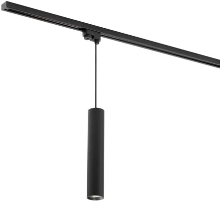 Qub Focus Tube Pendelleuchte – 1-Phasen Schienensystem – GU10 Fassung – Deckenlampe Schwarz – LED-kompatibel – Höhenverstellbar & Modernes Design