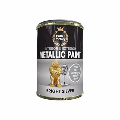 DIOXSTAR Metallic Bright Silver Paint, Shimmering Metallic Finish, Fast Drying, Suitable for Indoor and Outdoor Use on Metal, Wood, Long Lasting Protection, 300ml (1 PCS)