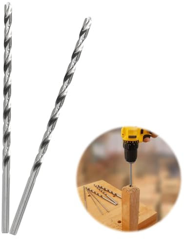 Lot de 2 forets hélicoïdaux de 7 mm de long en acier à haute teneur en carbone - Accessoires pour perçage du bois, du plastique et de l'aluminium - Argenté