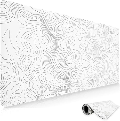 Niviy Gaming Mauspad Weiß 1200x600mm XXL Topographie