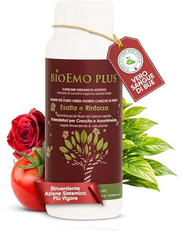 BIOEMOPLUS® sang de bœuf azoté actif : stimulateur-inverseur anti-stress (plantes vertes-Fuits-Légumes-Vis-Agrumes) liquide - 0,5 kg - Culture biologique de haute qualité