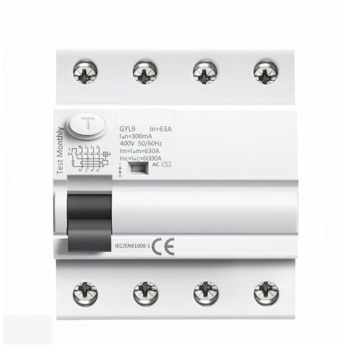 Disjoncteur de fuite AC GYL9, disjoncteur différentiel électromagnétique, interrupteur 4P 40A 63A 100A, 1 pièces(4P 25A,300mA)