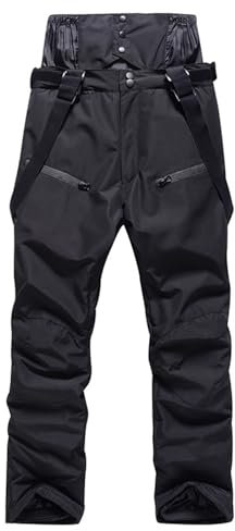 Skihose Damen GroßE GrößEn Skihose Damen Herren, Thermo Snowboardhose Winterhose Winddicht Softshell Schneehose Hiking Schneehose Outdoorhose mit Schultergurt Wasserdicht Atmungsaktiv Baggy Ski Pants