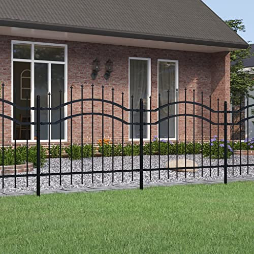 Tidyard Clôture de Jardin avec Sommet de Lance Noir 140 cm Clôture de Jardin Décorative Protection pour Plantes, Extérieur, Cour Arrière Style A