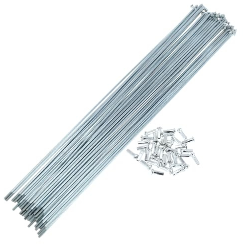 TUCKBOLD Raggi per Bicicletta 13G, Raggi per Ruota di Bicicletta, Nippli Color Argento, 1 Set, Acciaio Zincato 45