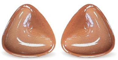 Ultra Lift Boost Inserts Double-Sided Sticky Bra Pads, Backless Push Up Invisible Bra Bikini Padding Strapless Swimsuit Balconette Sticky Inserts Triangle Shaped Light Coffee Medium