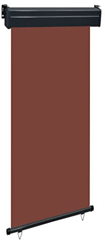 OHOOWOO Toldo lateral de balcón marrón 105x250 cm,Toldo Lateral Retráctil para Balcón Protección UV y Agua Montado en Pared o Techo Paraguas y sombra
