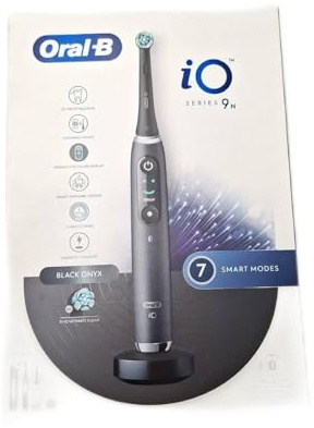 Oral-B iO 9 Cepillo de Dientes Eléctrico, con 2 Cabezales, Negro - Cepillo Dental con Sensor de Presión, 7 Modos de Cepillado, Estuche Cargador de Viaje Y Funda Magnética, Carga Rápida