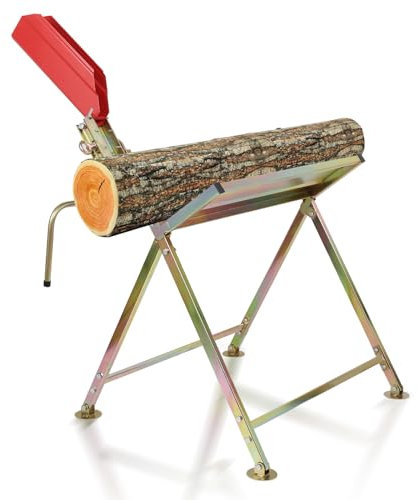 Fiqops Sågbock med motorsågshållare, motorsågbock kan belastas upp till 150 kg, exakt sågning av ved, sågbock, vikbar och utrymmesbesparande, sågblock 81 x 72 x 78,5 cm