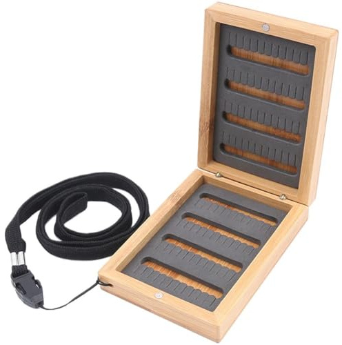 Boîte À Mouches En Bois, Boîte À Leurres De Pêche À Mouche, Boîte À Fente D'appât Avec Doublure Intérieure En Mousse, Étui De Rangement Pour Mouches, Conteneur D'appâts Pour Équipement De Pêche