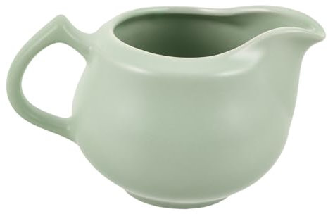 MUCKLILY Jarra De Cerámica Blanca Para Salsa y Leche Jarra Multiusos Para Cocina Resistente y Fácil De Limpiar Diseño Elegante Verde