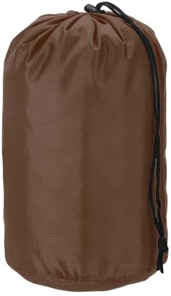 YELARXI Saco de almacenamiento impermeable de nailon, portátil, con cordón, bolsa de cosas secas con palanca, 5 x 10 pulgadas, apto para mochileros, camping, viajes, senderismo (marrón)