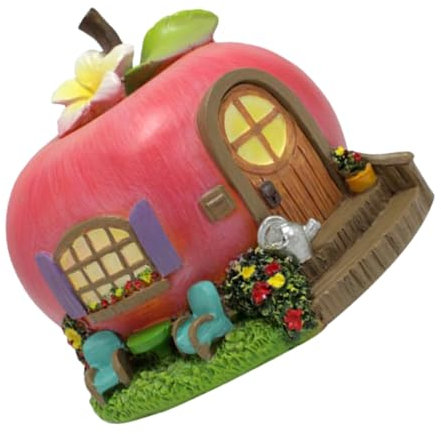 CLISPEED Adornos de la casa de Manzana Miniaturas diminuto decoración de la casa decoración del hogar Mini casa Casas pequeñas para decoración Mini Adorno de casa Mini Kit de casa Resina