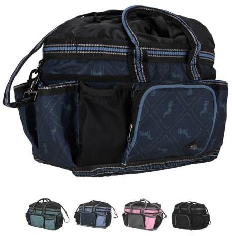 netproshop Große stabile Putztasche mit Kordelzug, vielen Fächern & Reißverschlussfach ca. 21 x 36 x 27 cm, Farbe:Navy Dusk