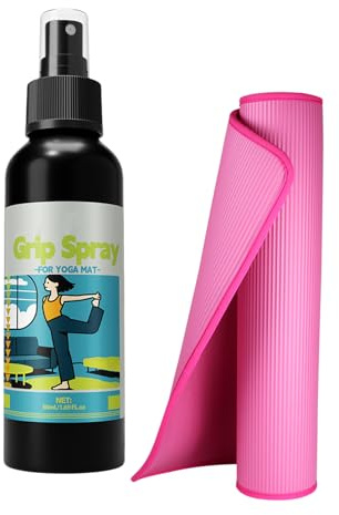 Spray antideslizante para esteras de yoga, spray de adherencia para equipos de yoga, agentes de limpieza deportiva, multifunción para mejorar la adherencia, para hombres y mujeres principiantes y