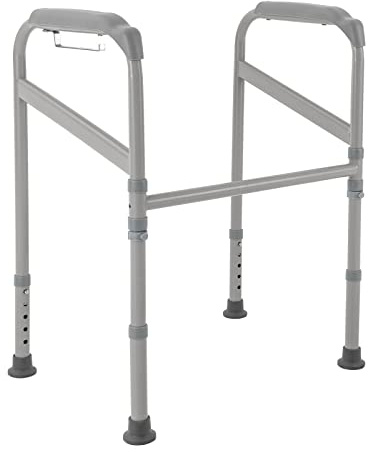 Aufstehhilfe Toilette | Toiletten Aufstehhilfe | Toilettensitzerhöhung Mit Armlehnen (65-86cm) | 441 lbs Tragkraft | Rutschfeste Griffe | Ohne Bohren | Für Senioren & Mobilitätseingeschränkte