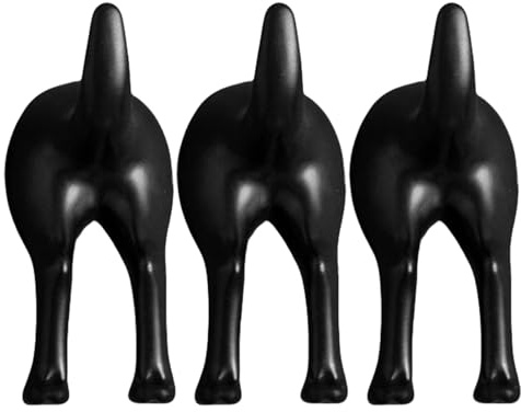 Zestivra Gancho de cola de perro – Perchero de pared autoadhesivo sin taladrar, decorativo reutilizable, soporte fuerte para pegar en la, el salón y el dormitorio