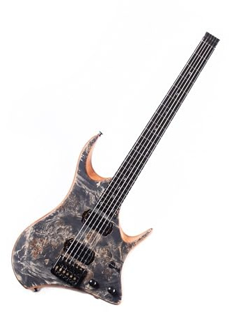 Elektrische Gitarre Headless E Gitarre Ein professionelles Jazzinstrument für Anfänger(Black)