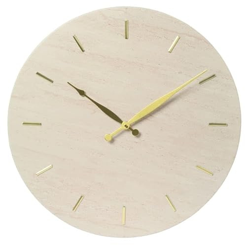 New White Stylish Metal Outdoor Wall Clock 50cm – Marble Effect Large Garden Clock, Durable & Weather Resistant Garden Feature Clock for Indoor & Outdoor Use -A41