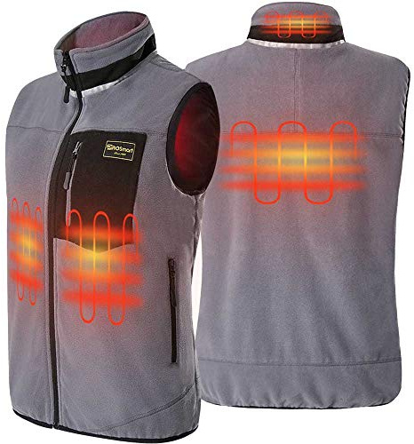PROSmart Gilet Riscaldato Leggero Gilet Riscaldamento con USB Batteria, Unisex (L, Grigio)