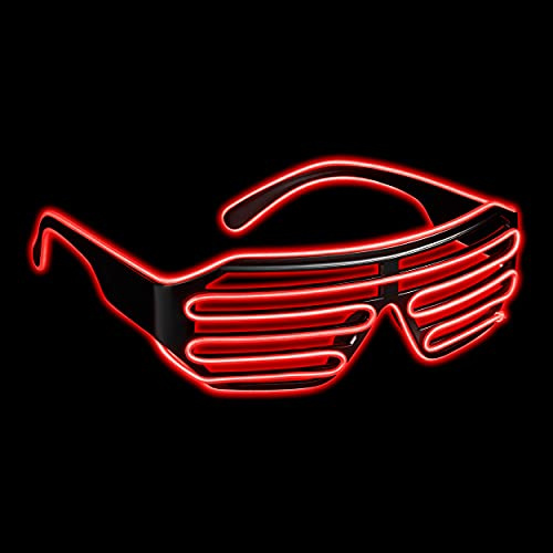 Balinco LED Brille mit 3 Blitzmodi - perfekt geeignet als Techno DJ | Festival | Halloween | Karneval | Fasching als Ergänzung zum Outfit bzw. Kostüm